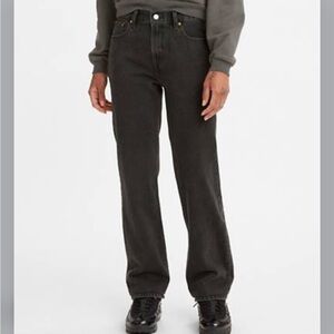 Levi’s 24 Jeans Low Pro Black Wash Mid Rise Straight Leg Relaxed pockets NWT